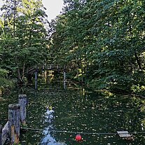 Brücke bei Wehr und Schleuse Hannomühle