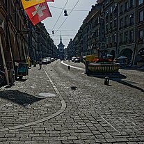 Kramgasse mit Kreuzgassbrunnen zu Zytglogge