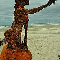 Meerjungfrau Eisenskulptur