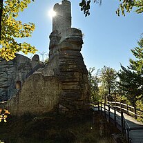 Die Ruine Weissenstein im Gegenlicht