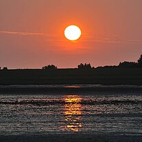 Sonnenuntergang im Watt