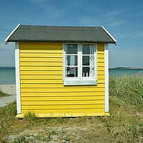 gelbes Strandhäuschen von Ærøskøbing