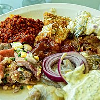 Fischbuffet - Teller voll