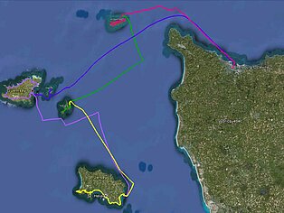 Route Segeltörn zu den Kanalinseln 2012
